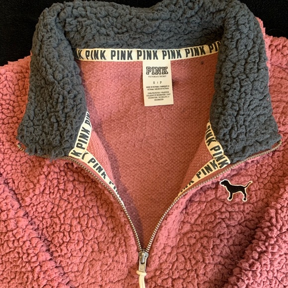 PINK Comfy 3/4 Zip Pullover - Picture 2 of 3